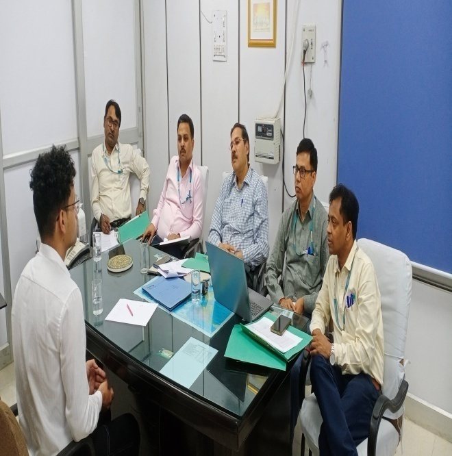 Students appearing for interview conducted by company experts